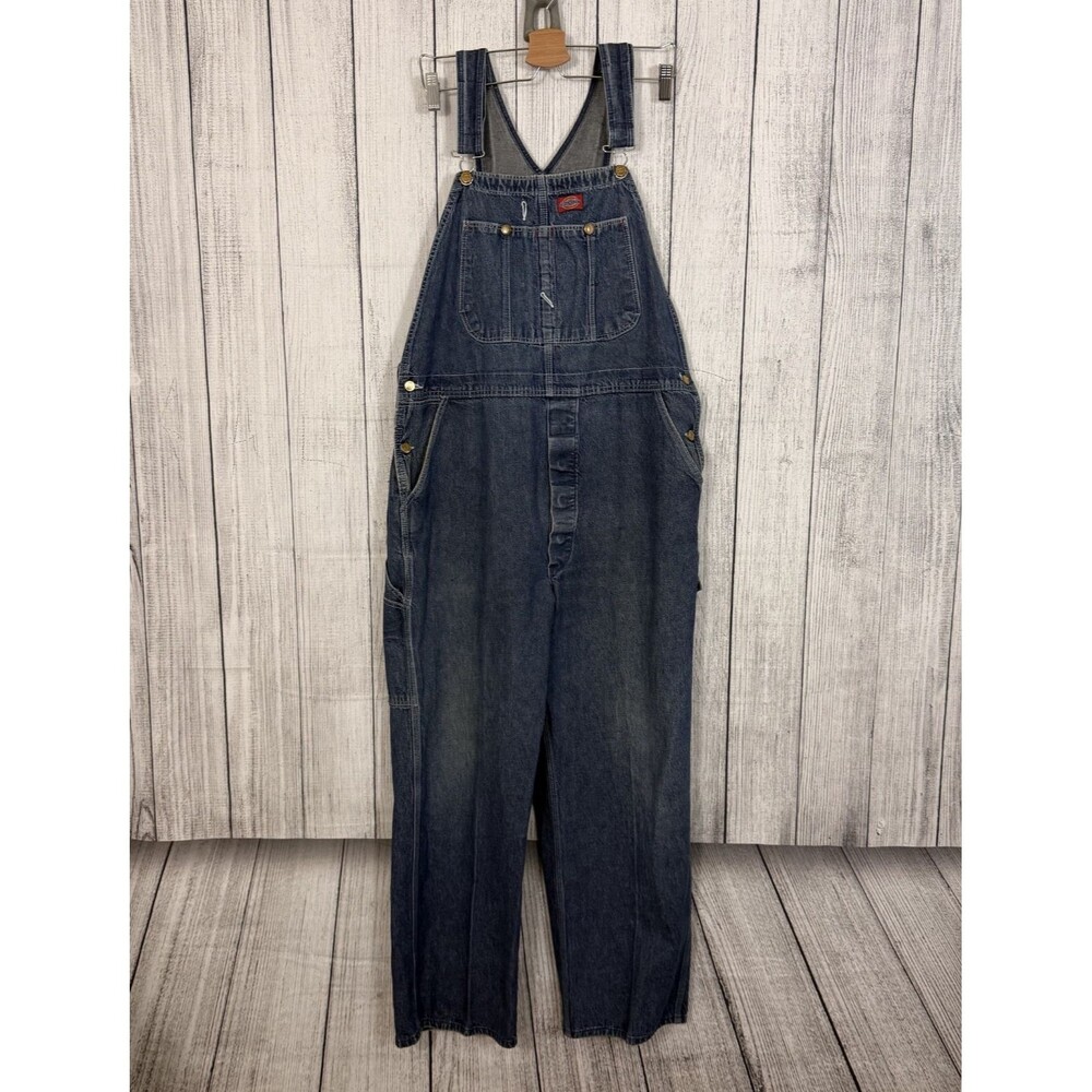 Dickies Men's W40 x L30 Blue Workwear Wide Leg Carpenter Utility Bib Overall